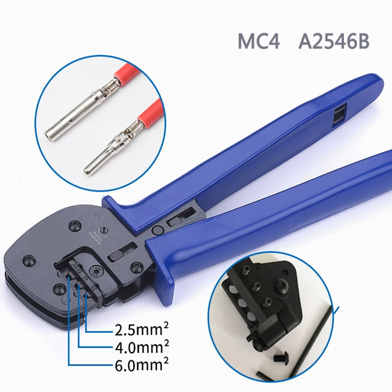 Mc4 Crimping Tool - คีมหนีบคีมย้ำสายไฟพลังงานแสงอาทิตย์, เครื่องมือย้ำสำหรับข้อต่อ MC3ข้อต่อ4ชิ้น A-2546B