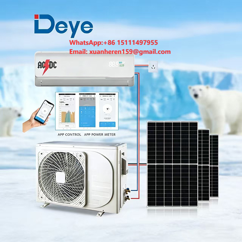 Hybrid Solar Inverter - เครื่องปรับอากาศพลังงานแสงอาทิตย์แบบไฮบริด Deye 24000Btu พร้อมอินเวอร์เตอร์ Deye R32
