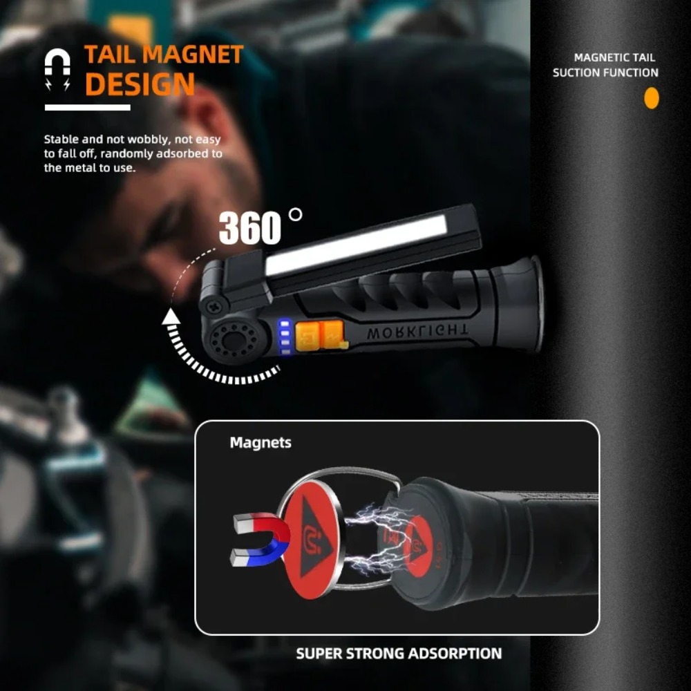 ไฟฉาย LED แบบพกพา COB ไฟฉายแบบ - Renewable Energy Battery บทวิจารณ์และราคา